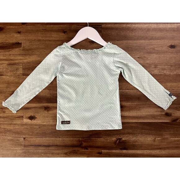 Matilda Jane Heart Soul Pride Emmalina Green Polka Dot Long Sleeve Knit Top 2 - Picture 7 of 10